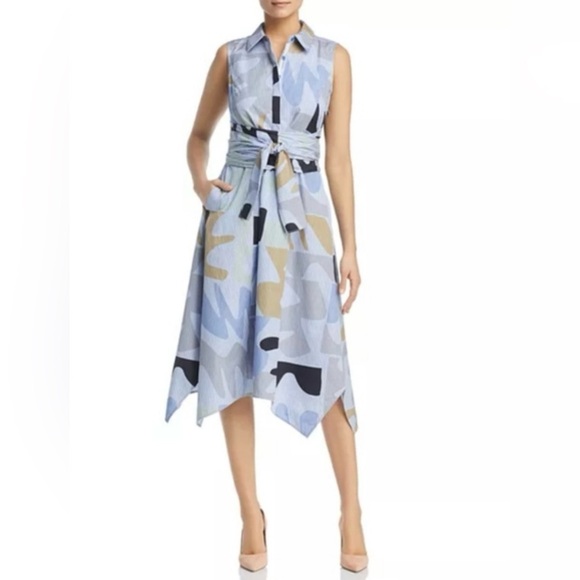 Lafayette 148 New York Patterned Sleeveless Dress Size M - Picture 4 of 11